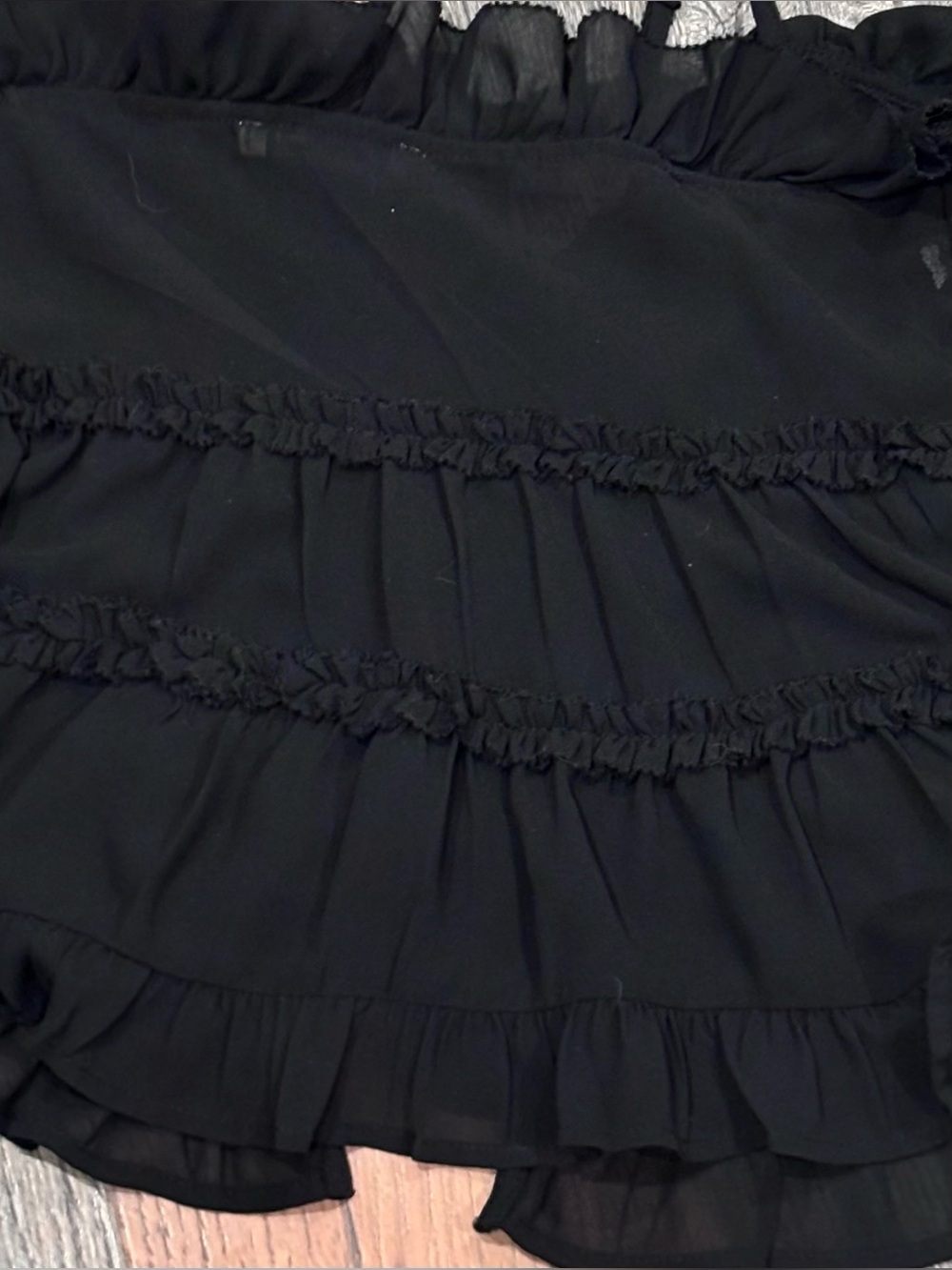 American Eagle Outfitters Black Ruffle Tie-Front Camisole in size small - Picture 10 of 11